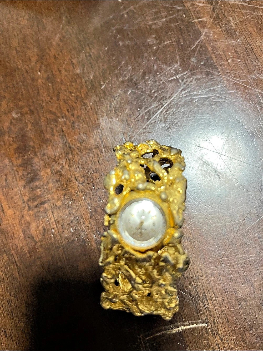 Vintage Ornate Gold-Tone Bracelet Watch